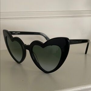Saint Laurent polarized “Loulou” Black Heart-Shaped Sunglasses